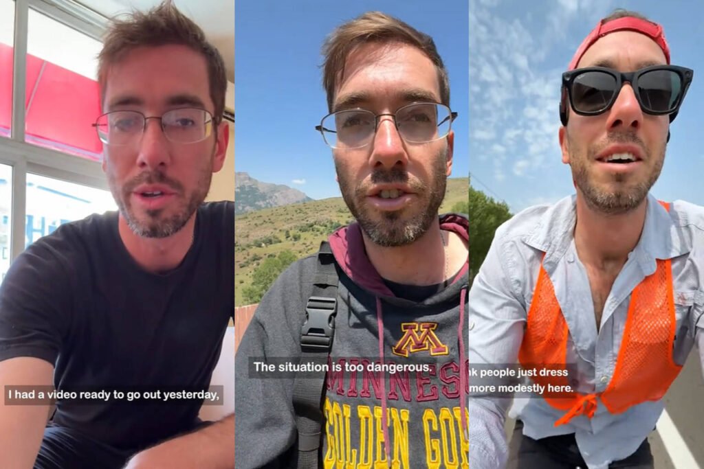 He was biking across Iran and documenting it on TikTok. Then war broke out.
